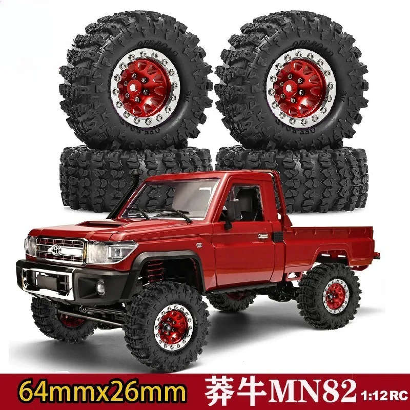 Für MN82 Legierungs-Beadlock-Räder und Reifen RS 499 Ford MN82 LC79 1/12 RC Crawler Hochgriffiges Gummi-Reifen-Upgrade-Set Ersatz – Detail 5