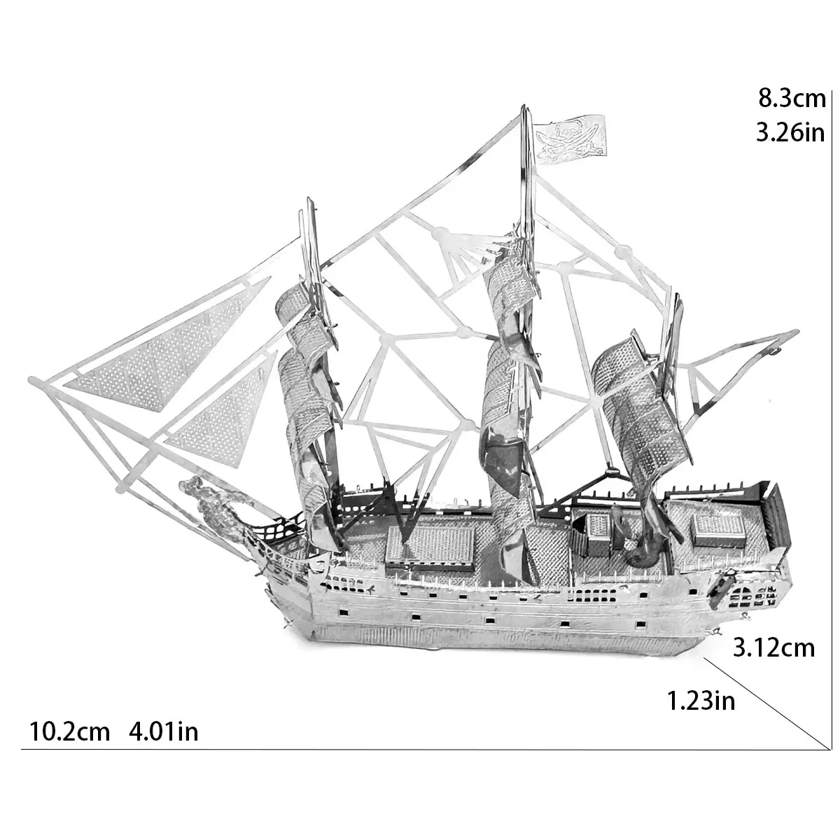 Black Pearl Pirate Ship 3D Metal Puzzle Kit - DIY Laser-Cut Jigsaw Toy