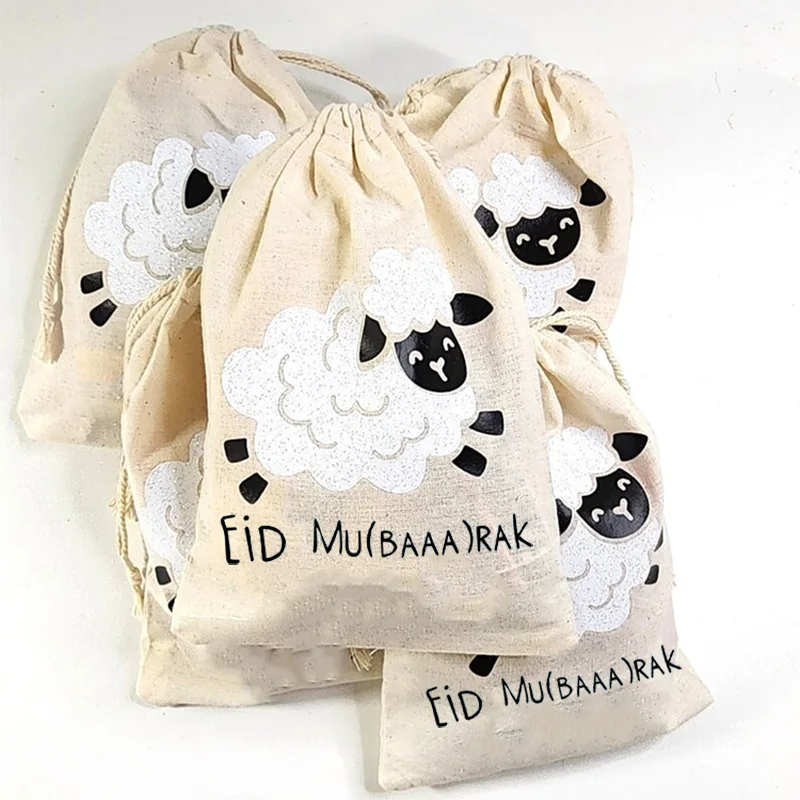 

5pcs sheep Eid Mubarak al-Fitr Muslim Islamic Ramadan Kareem table decoration children kid girl boy present eidi money gift bags