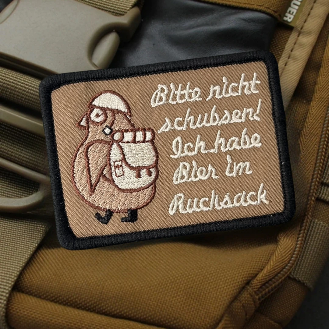 Bte nicht schubsen patch taktische moral abzeichen rucksack aufkleber gestickte haken und schlaufe patches für kleidung