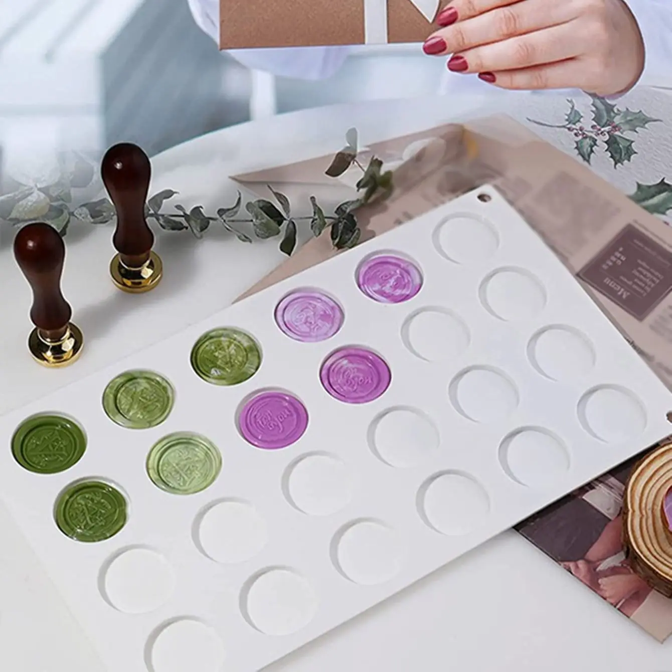 1pc-Modeling Molds Wax Seal Stamp Mold Silicone Pad Mat  Cavity DIY Craft Wax Sealing Mat Tool For Stamps Fixed Shape Round