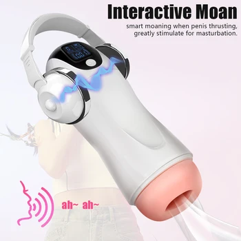New Male Masturbator Thrust Counter Vibrators Vaginal For Men Real Pussy Glans Sucker Penis Exerciser Cock Oral Sex Toys Erotic 5