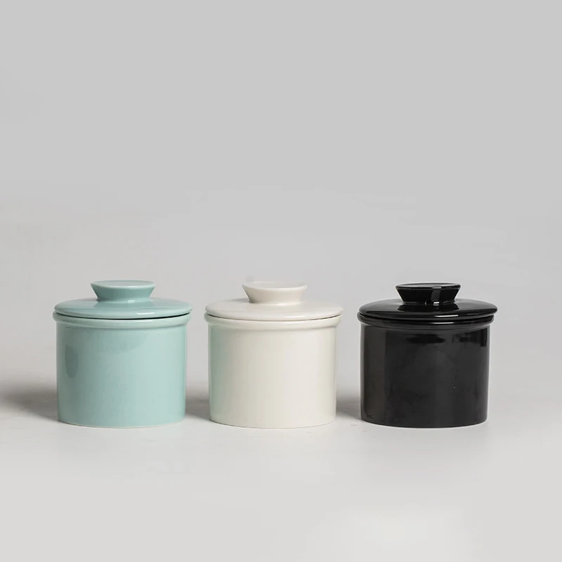 Ceramic Butter Box Western Style Cheese Butter Dish with Cover Set Household Yellow Oil Tank butter storage box ceramic sauce dishes