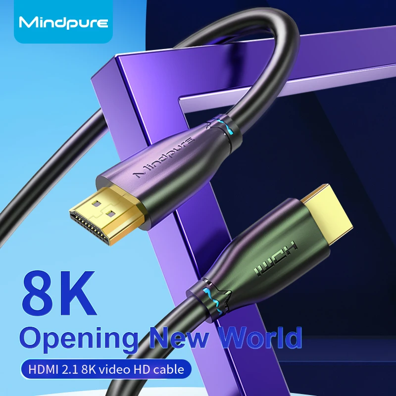 Cavo Compatibile Mindpure 8K Hdmi Per Ps5 Tv Proiettori Monitor Hdmi 2.1 Ultra High Speed 8K @ 60Hz Cavo 48Gbps Earc Dolby Vision