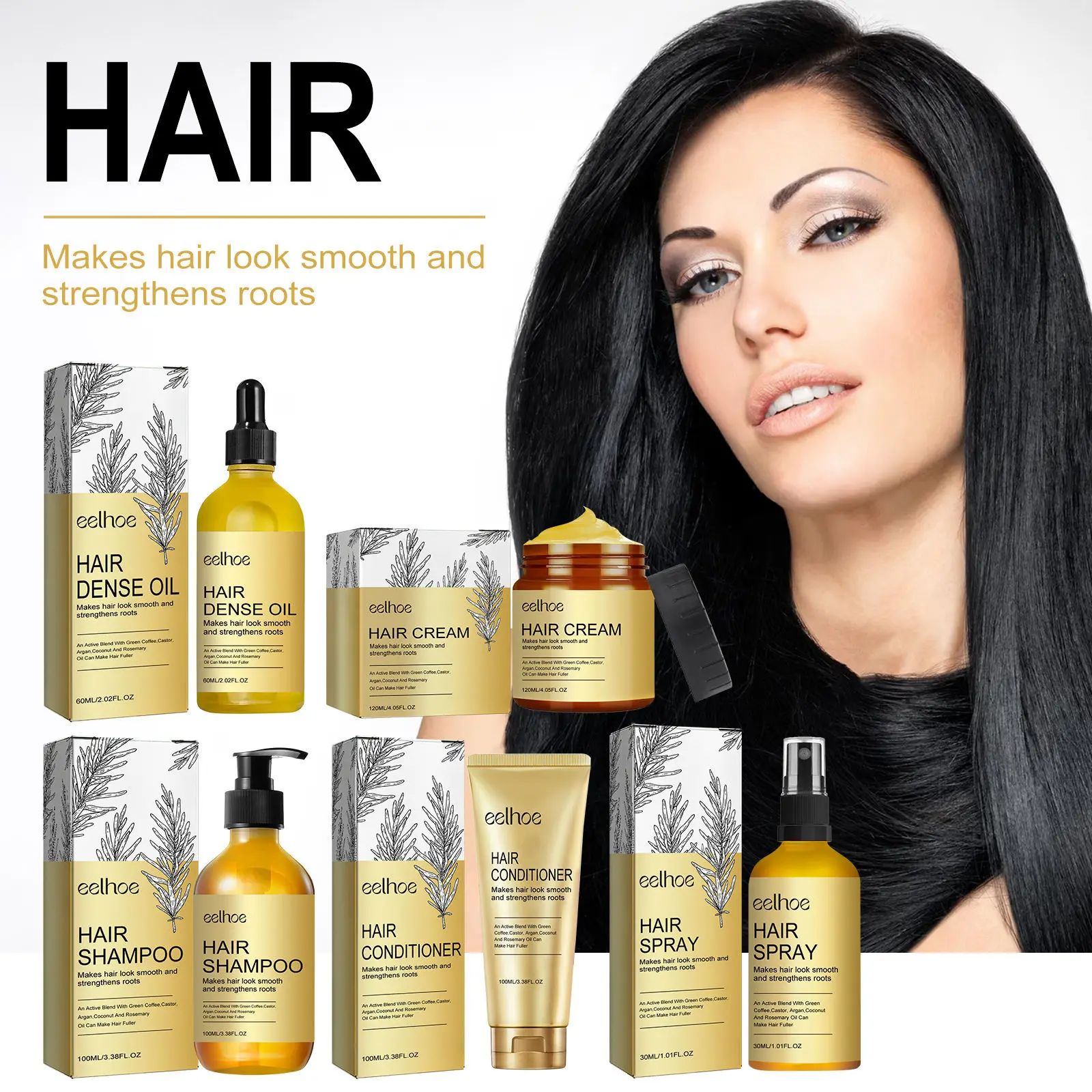 

Eelhoe Rosemary Series Scalp Cleaning and Care Fluffy Soft Repair Dry Manic Hair Anti Hair Loss Spray Shampoo and Conditioner