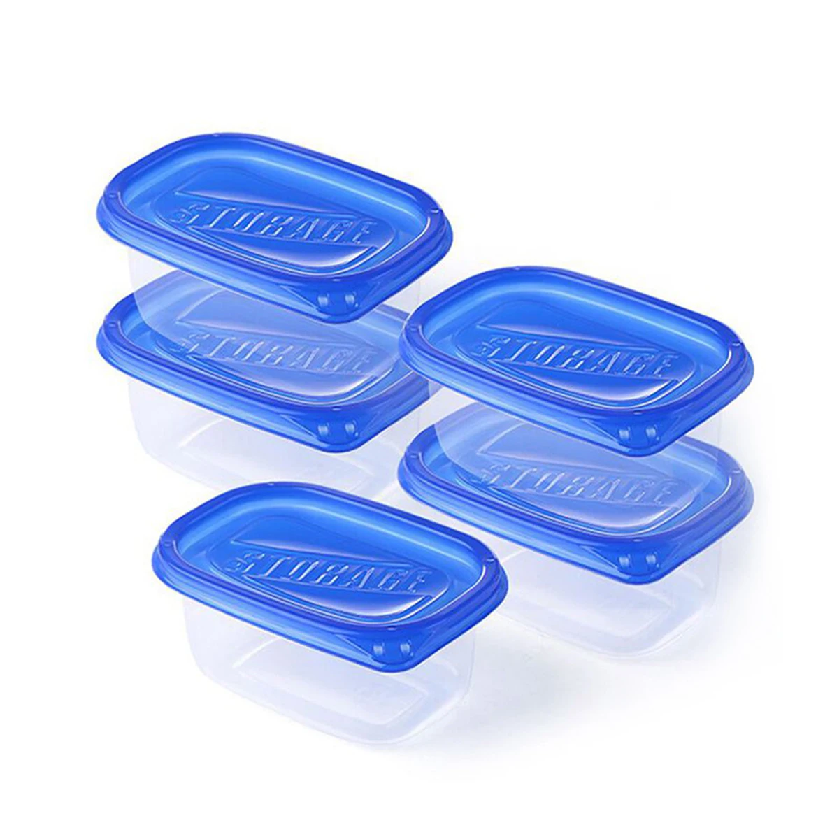 5 pcs Food Storage Containers Plastic Boxes Set 280ml Per Box For Kitchen Leakproof Freezable Box food storage containers