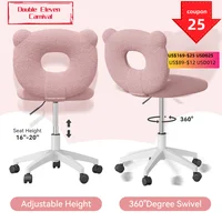Little Bear Office Chair Female Male Dormitory Backrest Chair Pink Cute Bedroom Living Room Chairs Learning Chair Furniture Home 1