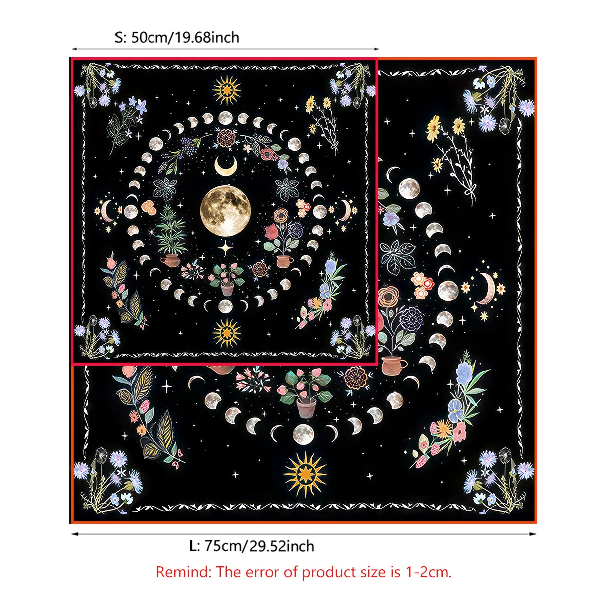 Tissu Autel En Velours Pour Tarot – Nappe Douce, Sac Inclus – Accessoire Ésotérique Pour Rituels Et Cartomancie