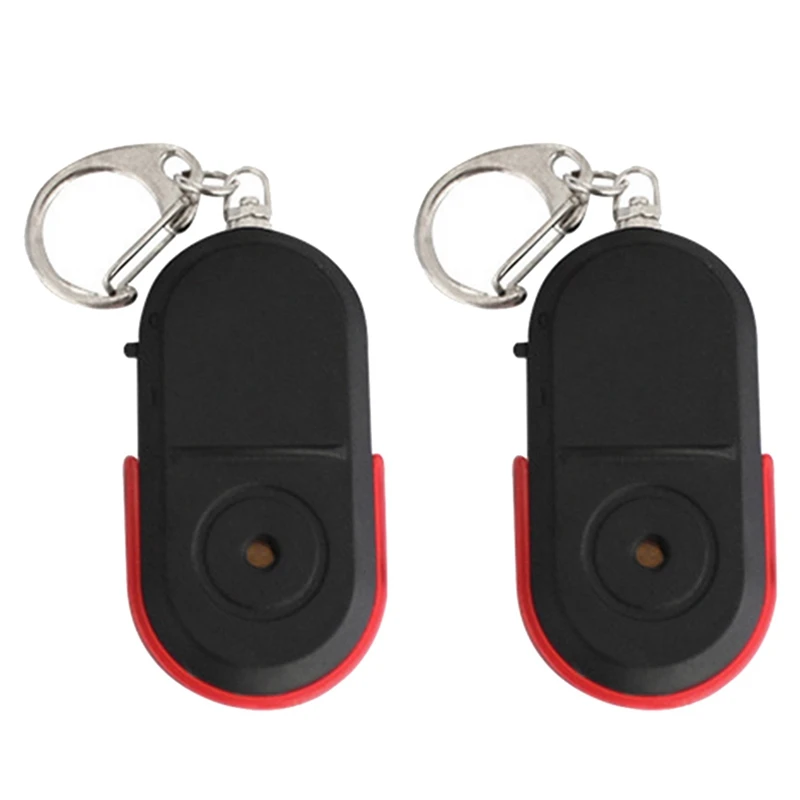 

Hot-2X Anti-Lost Whistle Key Finder Wireless Alarm Smart Tag Key Locator Keychain Tracker Whistle Sound LED Light Tracker