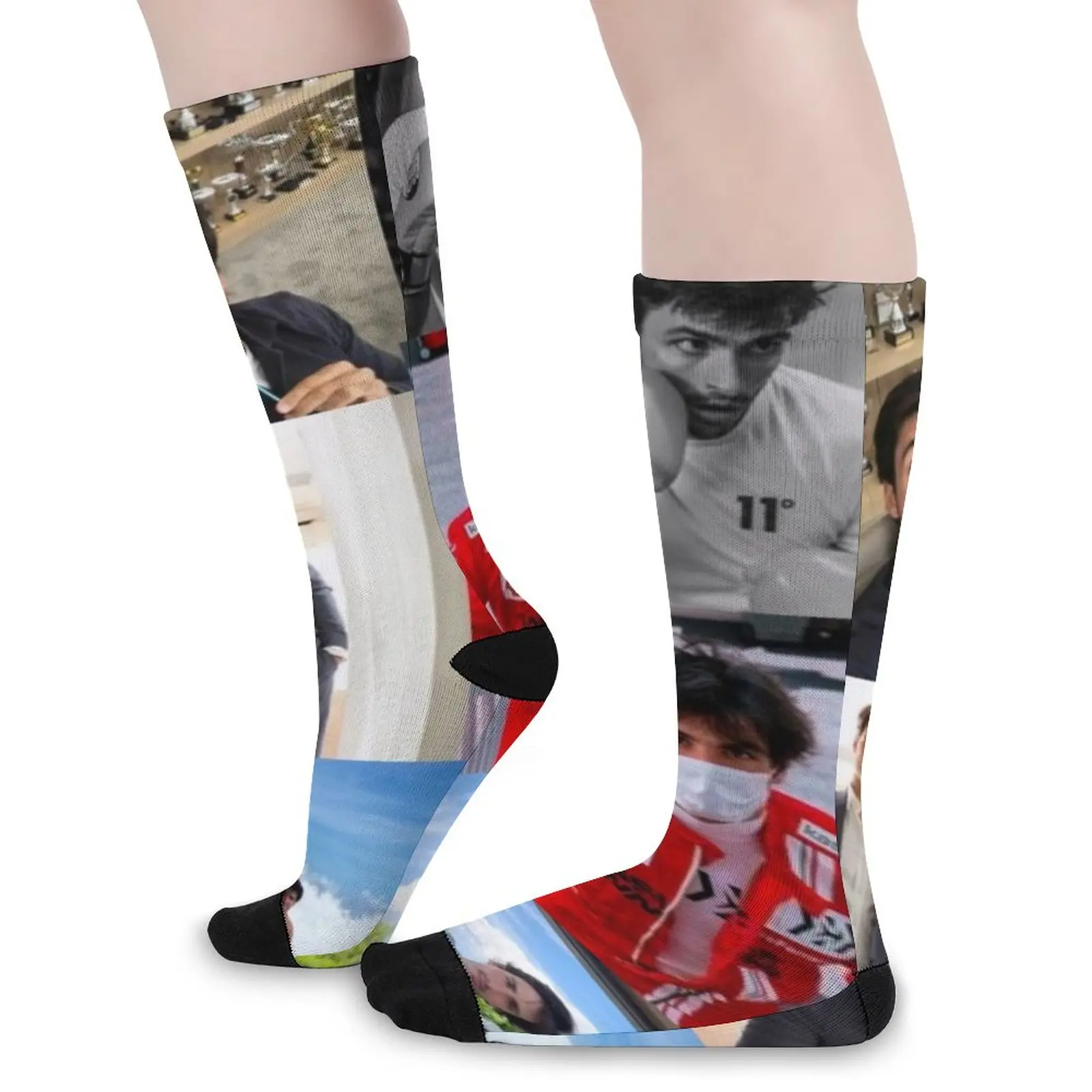 Carlos Sainz jr collage Socks Women's warm socks non-slip soccer socks snow socks for Women