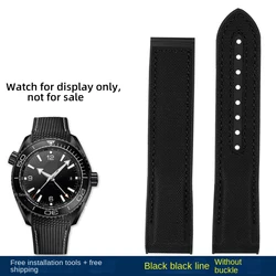 Premium Nylon Watch Band with Curved Ends - Men's Bracelet Strap - 22x20mm(buckle size) (Black black black-no)
