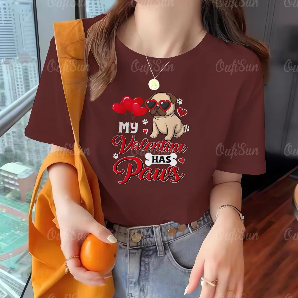 

Модная футболка на День святого Валентина, модная футболка с коротким рукавом и 3D принтом, Мужской и Женский пуловер, Повседневная рубашка для фестиваля 2024