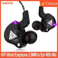 New Sport Headset with Microphone 3.5mm Wired Headphones QKZ AK6 In Ear Earphone for iPhone In Ear Mic Stereo Race Headset 1