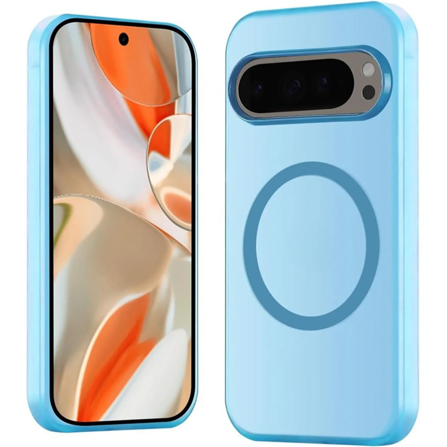 Candy Color Matte Clear Frosted Back Cover with MagSafe Compatibility & Wireless Charging Features