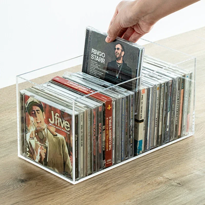 

Japanese Home Storage Boxes Transparent Acrylic Cd Album Plastic Box Optical Disc Comics Organizer Box Vinyl Record Display Rack