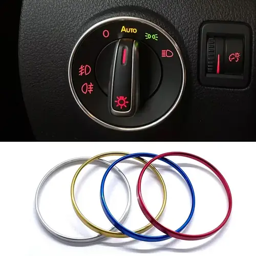 Car Headlight Switch Decorative Frame Trim Ring Sticker Fit for Volkswagen VW Golf Jett MK5 MK6 Passat B6 B7 CC Touran Tiguan