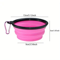 Portable Silicone Dog Travel Bowl with Lip (Rose Red)