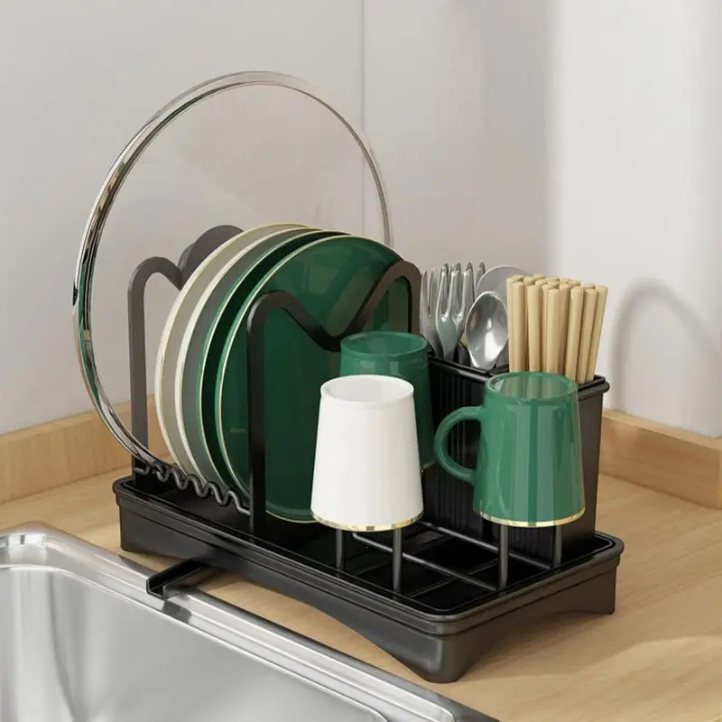 

Dish Drying Rack Kitchen Utensils Drainer Rack With Drain basket Countertop Dinnerware Organizer Kitchen Storage Rack Tools