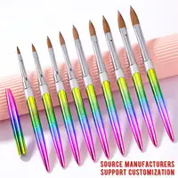 Acrylic Kolinsky Nail Brush 3D Pure Handmade Round Shape Nail Brushes Professional Nail Art Brush Manicure Nail Tools Makeup 1
