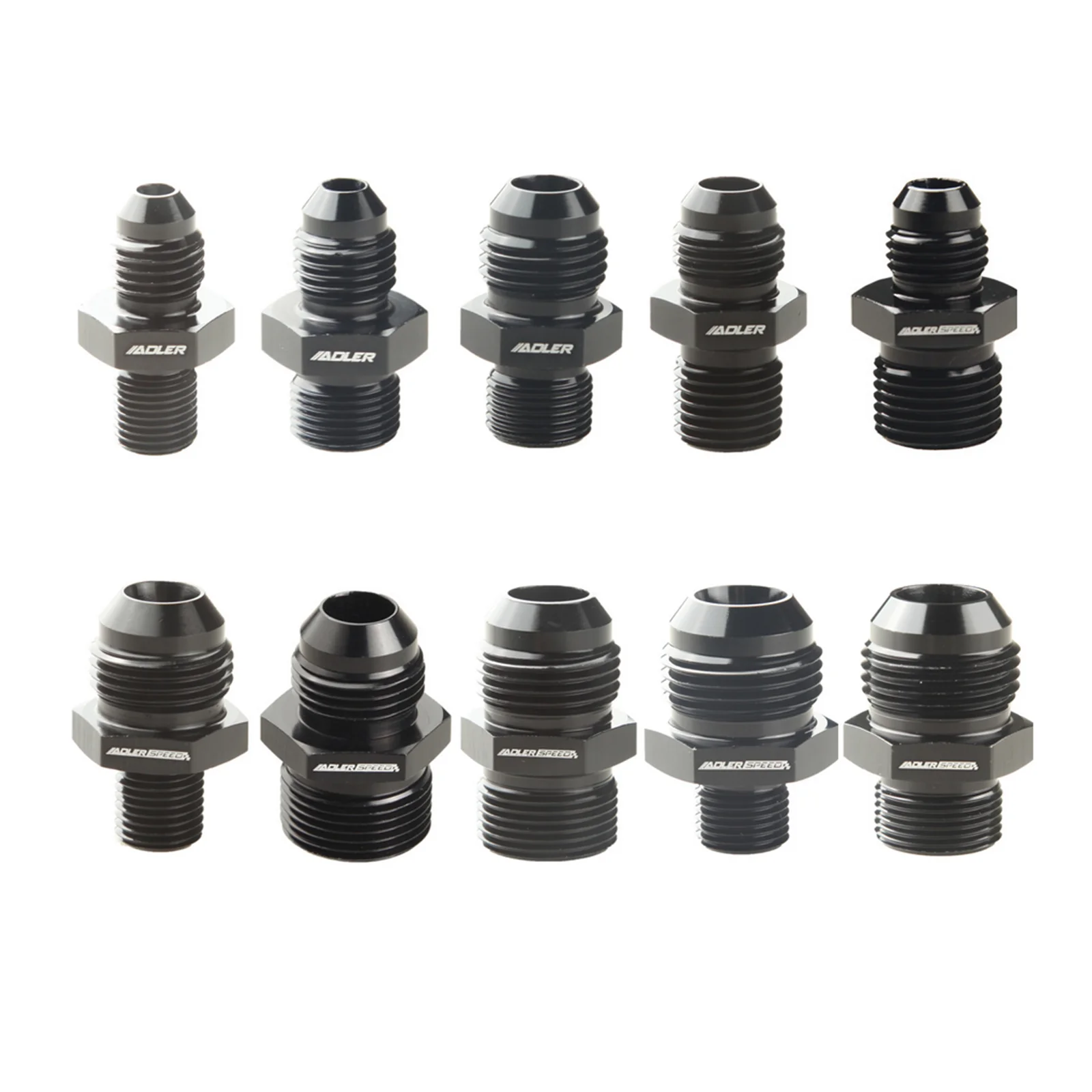 

ADLERSPEED AN12 Male Flare To M12/M14/M16/M18/M20x1.5 / M12x1.25 / M12x1.0 Metric Straight Fuel Oil Fitting Adapter Black