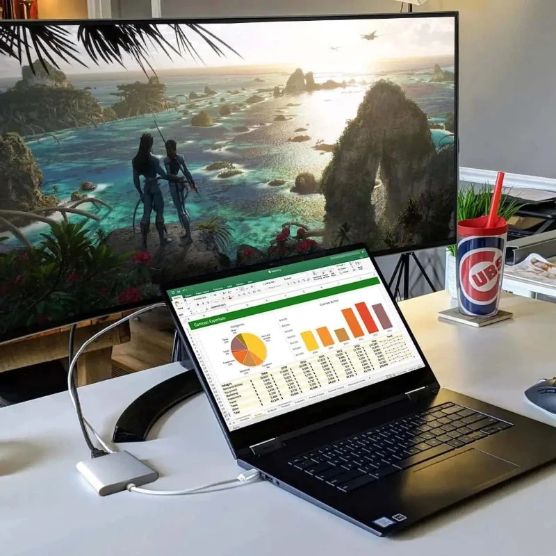 USB C HUB 3in1 نوع C 3.0 إلى محطة إرساء متوافقة مع...