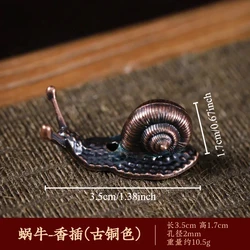 Mini Turtle Shaped Vintage Bronze Incense Holder - Decorative Home Accessory and Gift - Bronze Snail