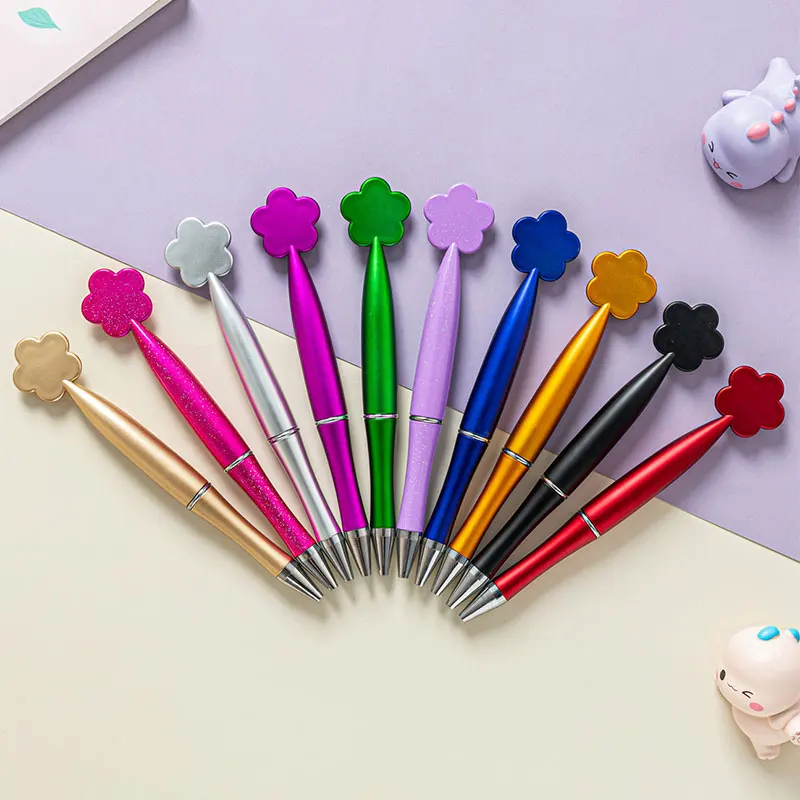 

100Pcs Flower Shape Pens Black Gel Ink Rollerball Pens Office School Supplies Birthday Present Ballpoint Pen