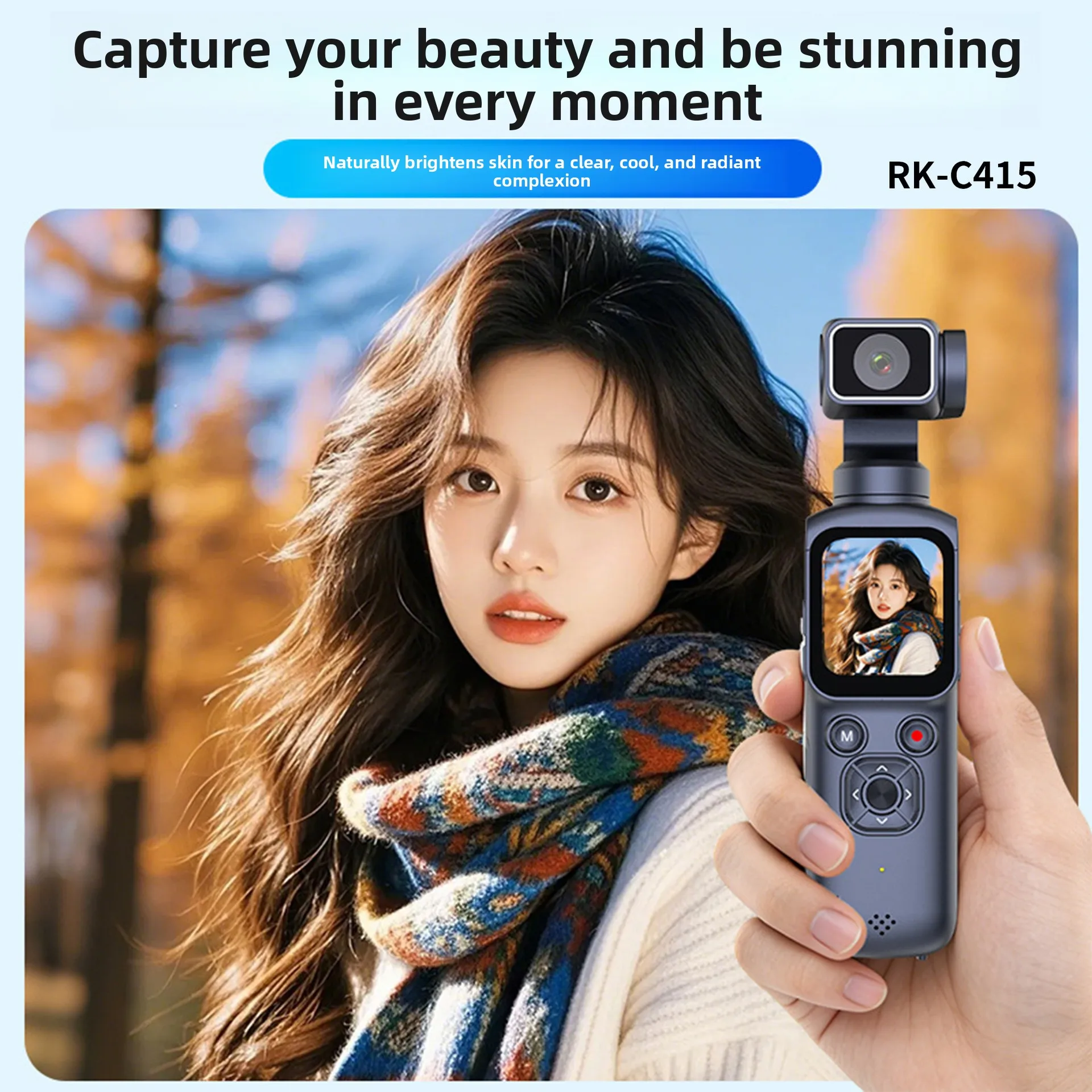 핸드헬드 PTZ 모션 카메라 얼굴 추적 손떨림 방지 4K 고화질 카메라 브이로그 스마트 포켓 카메라