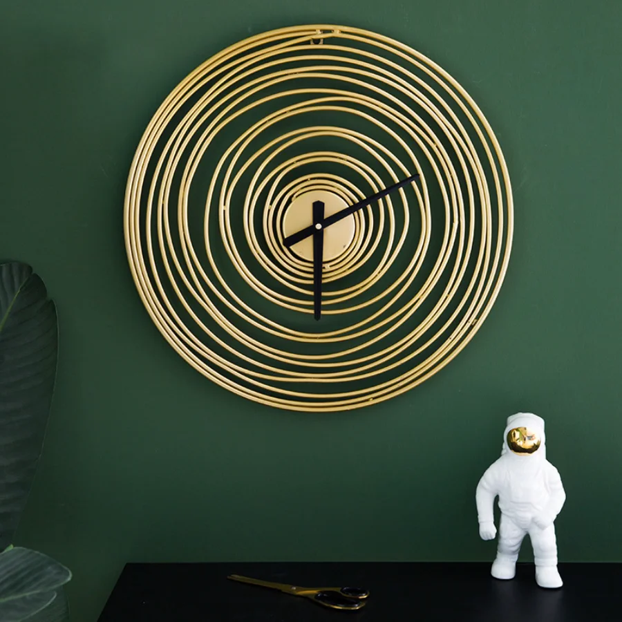 

Wall Clock Living Room Nordic Quiet Metal Round Aesthetic Modern Battery Wall Watch Office Orologio Da Parete Room Wall Decor
