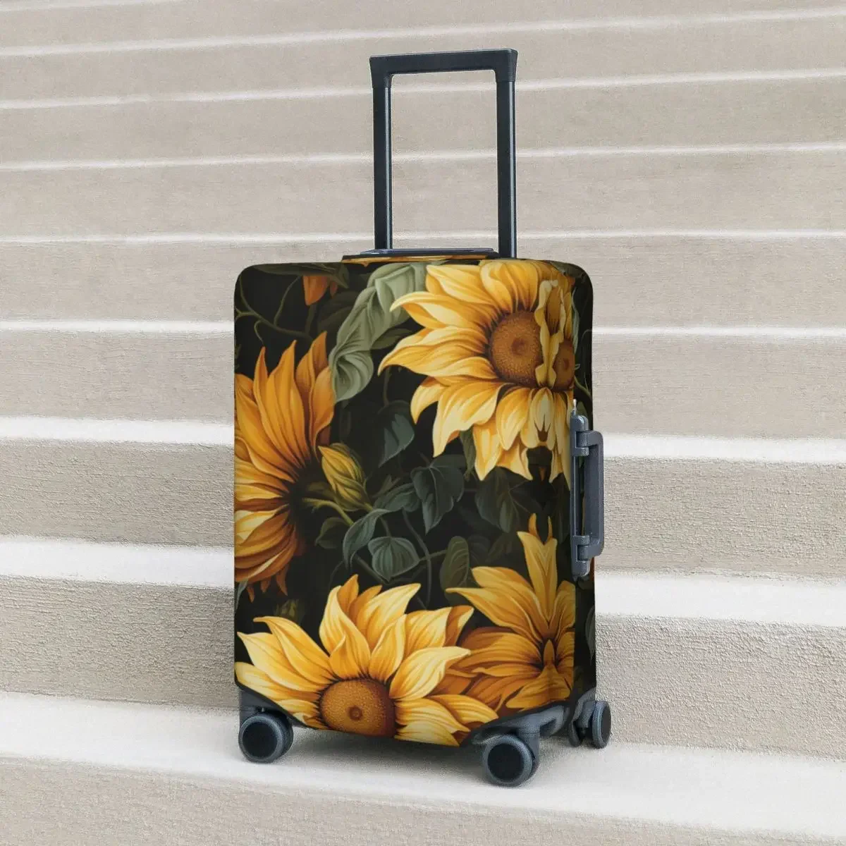 

Sunflower Pattern Suitcase Cover Autumn Bliss Graphic Cruise Trip Protection Holiday Useful Luggage Accesories