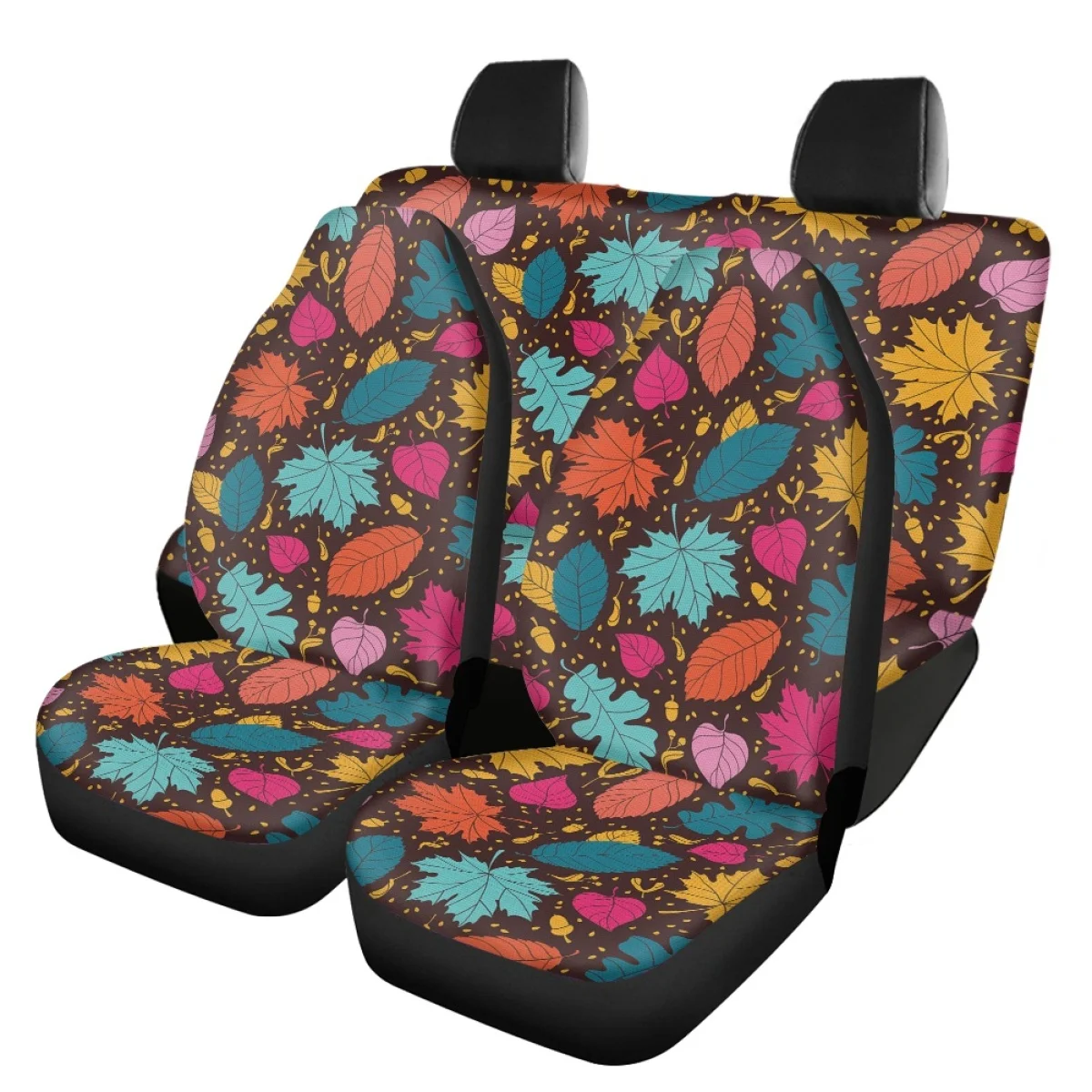 

Car Seat Cover Full Set Fall Colors Harvest Theme Car Seat Cover Cushion Universal Front/Back Seat Protector Auto Interior