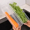 1/5pcs Fresh Box Refrigerator Storage Boxes Scallions Food Container with Lid Food Cold Container Kitchen Sealed Storage Box 3