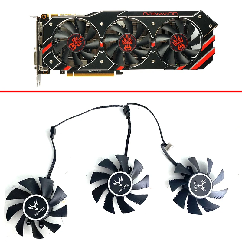 

3 шт. Вентилятор охлаждения 75 мм 4pin GTX980 GTX980 TI вентилятор GPU для Gainward GTX980 GTX980 TI вентиляторы видеокарты