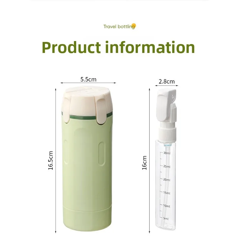 Compact 4-in-1 Refillable Travel Toiletry Bottles