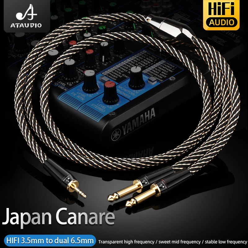 Cabo de Áudio para Amplificador Mixer Hifi 3.5 mm para Dual 6.5 mm Trs 4n Ofc Aux Macho Jack Mono 6.5 Stereo 3.5 Jack Splitter - Image 5
