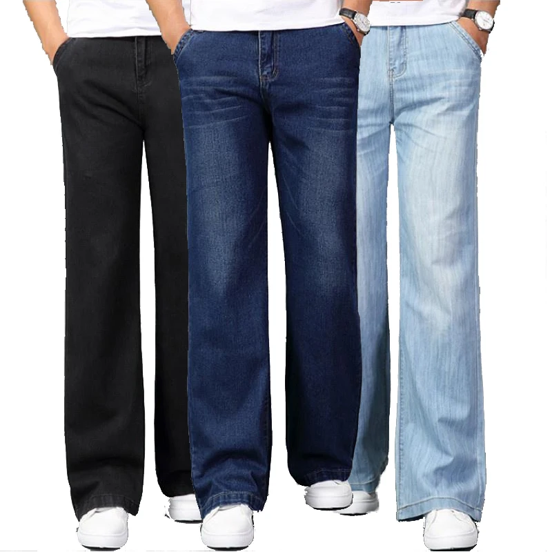 Mens Bellbottoms Jeans 60s 70s Flares Denim Pants Vintage Retro Wide