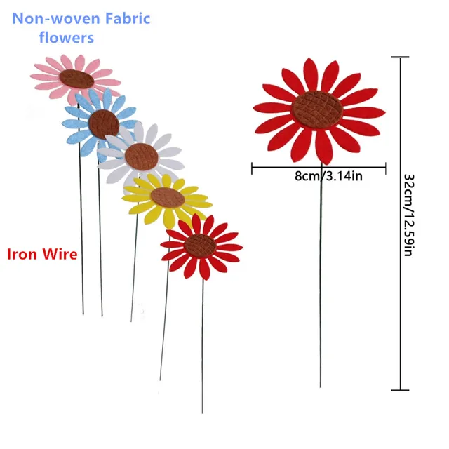 5Db Vintage Napraforgó Kerti Tét Udvar Gyep Terasz Díszek Vízálló Virágpálca Beltéri Kültéri Lakberendezéshez - Image 6