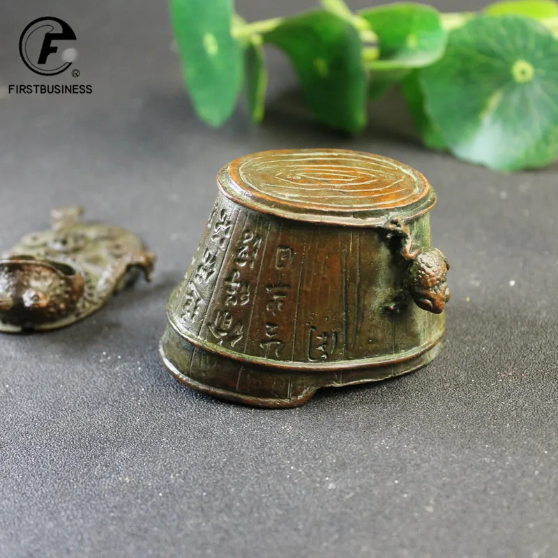 家の装飾,レトロな動物のカエルの置物,アンティーク銅のバスタブの彫像