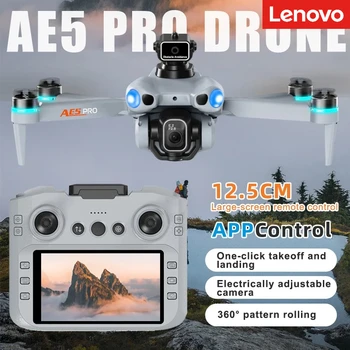 Drone Lenovo 2026 NUOVO AE5 con Telecamera Professionale 4K/8K HD, Telecomando con Schermo, WIFI, UAV Brushless Pieghevole, Quadricottero Giocattolo