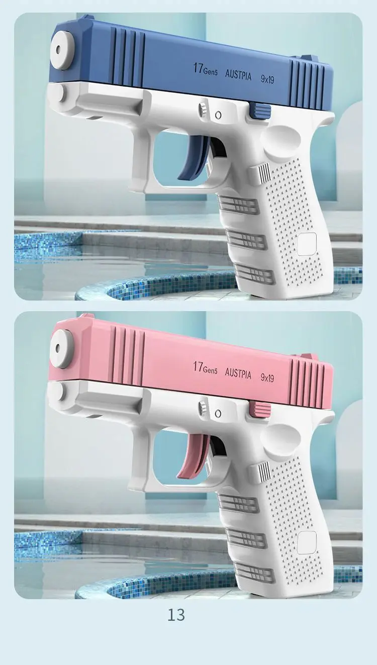 1 Pcs The Glock Water Gun Rococo Syringe Pump Handgun Toys Pistol Boy N Girl Shooter Manual Repeated Air Hung Refill Funny