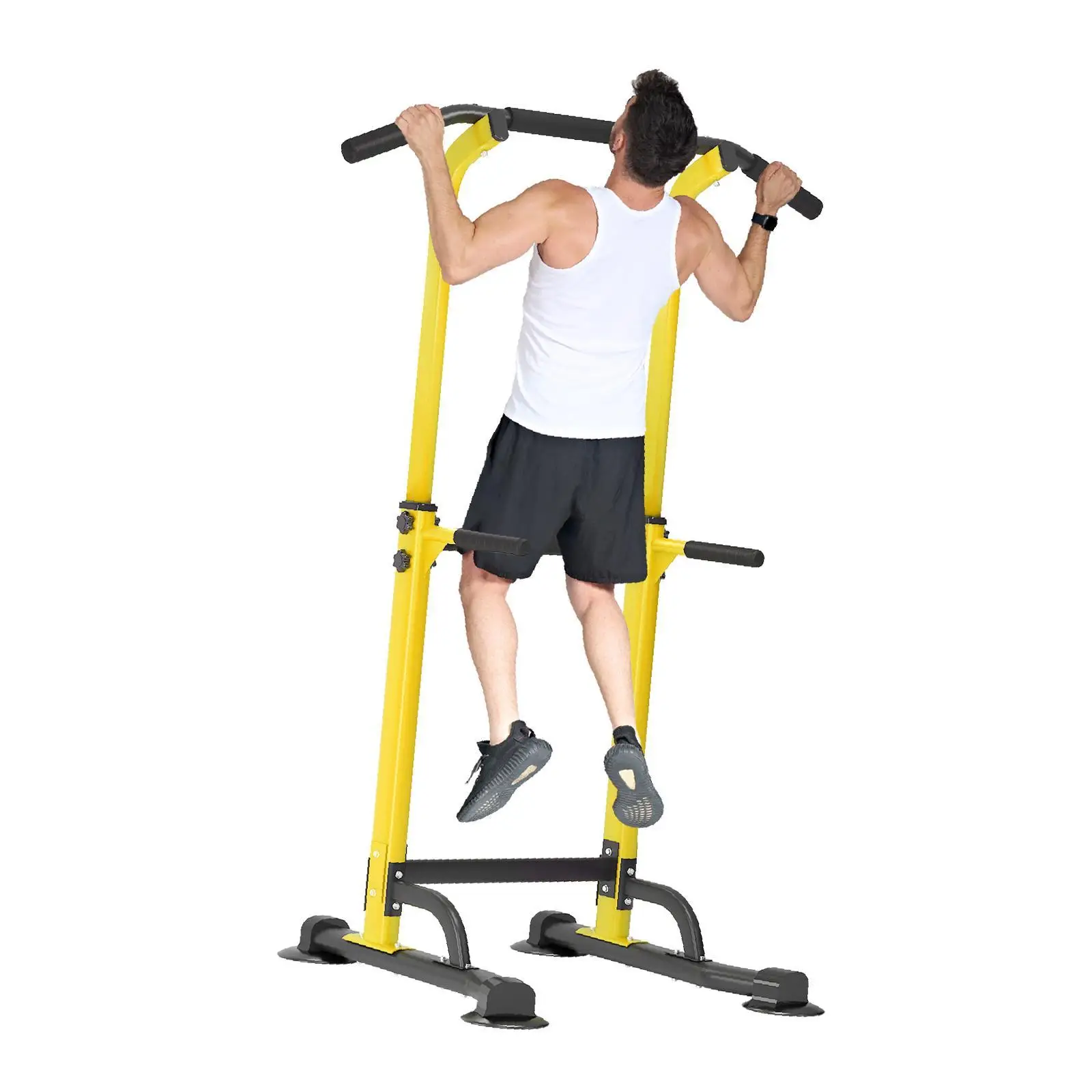 Adjustable Pull Up Bar & Station - 10 Height Settings, 400LBS Capacity, Adjustable Pull Up Bar & Station - 10 Height Settings, 400LBS Capacity,