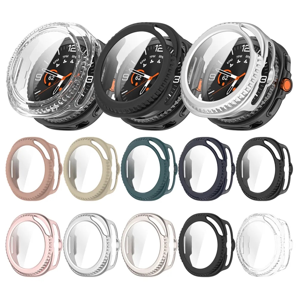 Enhanced Shockproof Screen Casing with Tempered Glass Film for Smartwatch Protection