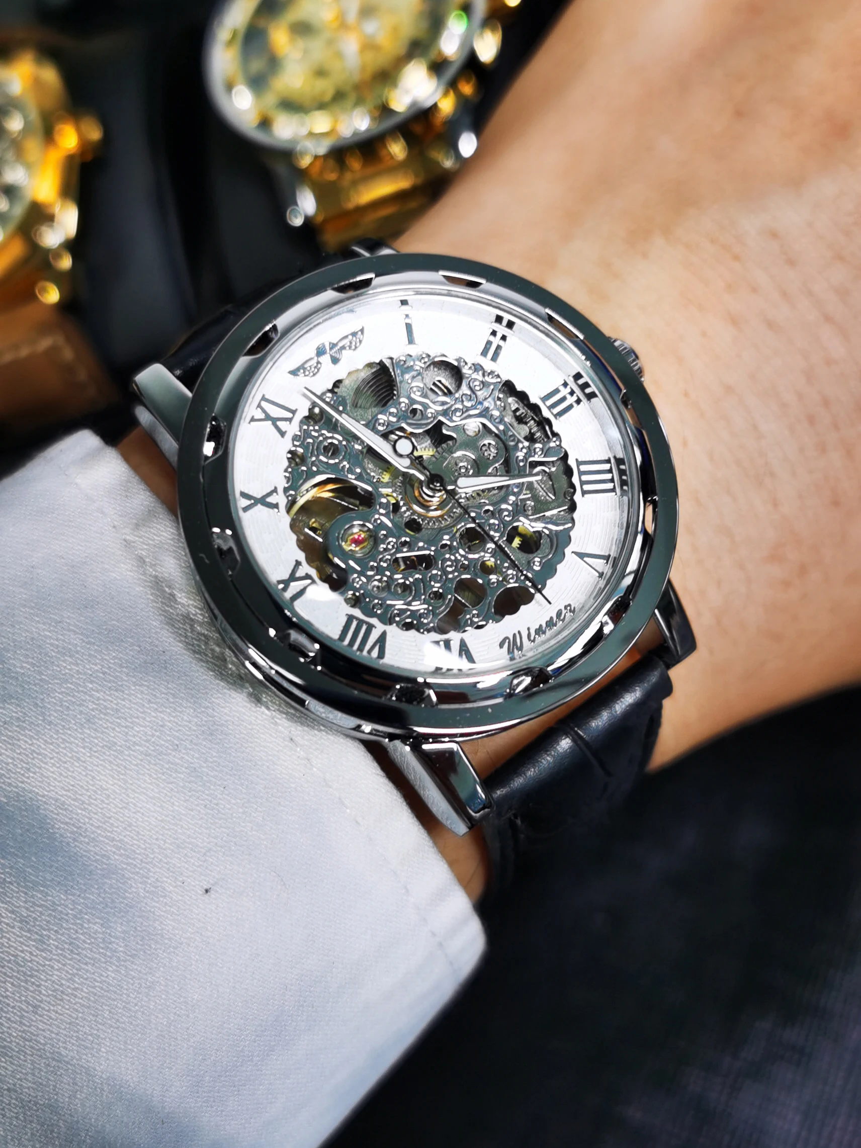 WINNER Classic Transparent Skeleton Mechanical Watches