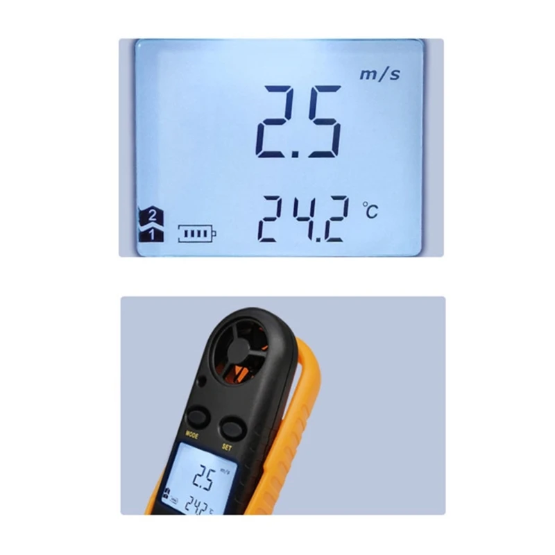 Portable Anemometer Wind Speed Gauge Meter Anemometro Windmeter 0-30m/second