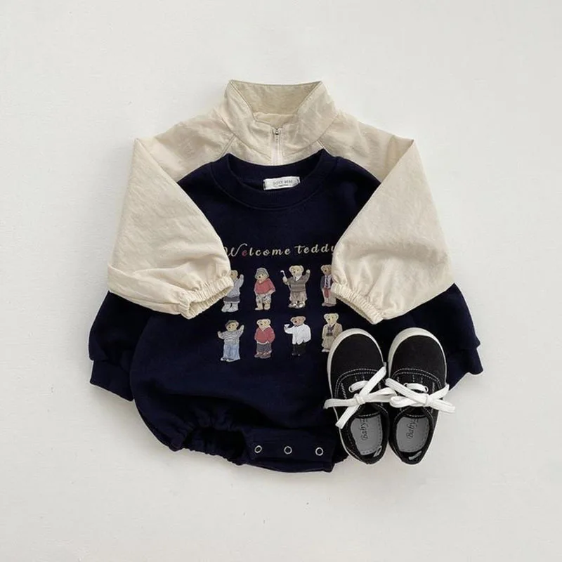 2024 New Baby Long Sleeve Cartoon Bodysuit Cotton Infant Casual Jumpsuit Fashion Bear Print Newborn Boy Girl Clothes 0-24M 6