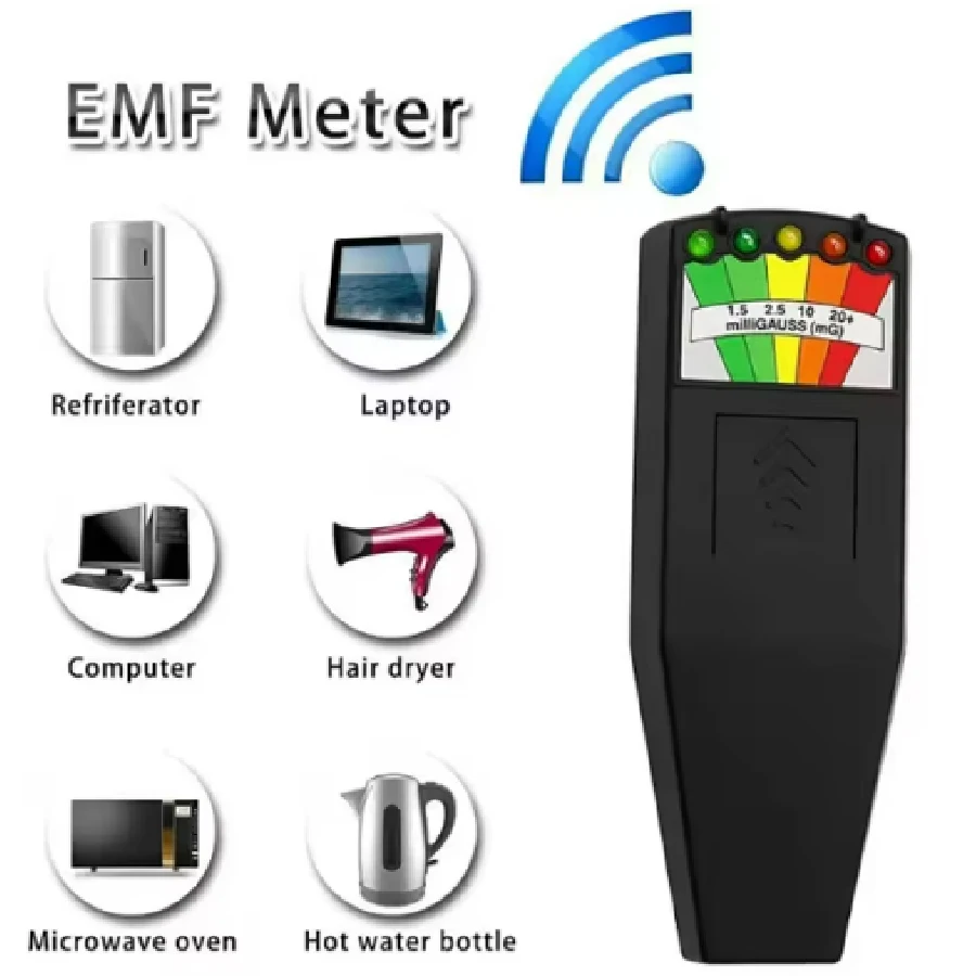 5-LED EMF Meter Magnetic Field Detector Ghost Hunting Paranormal Equipment Tester Portable Counter Professional EMF Meter Tester