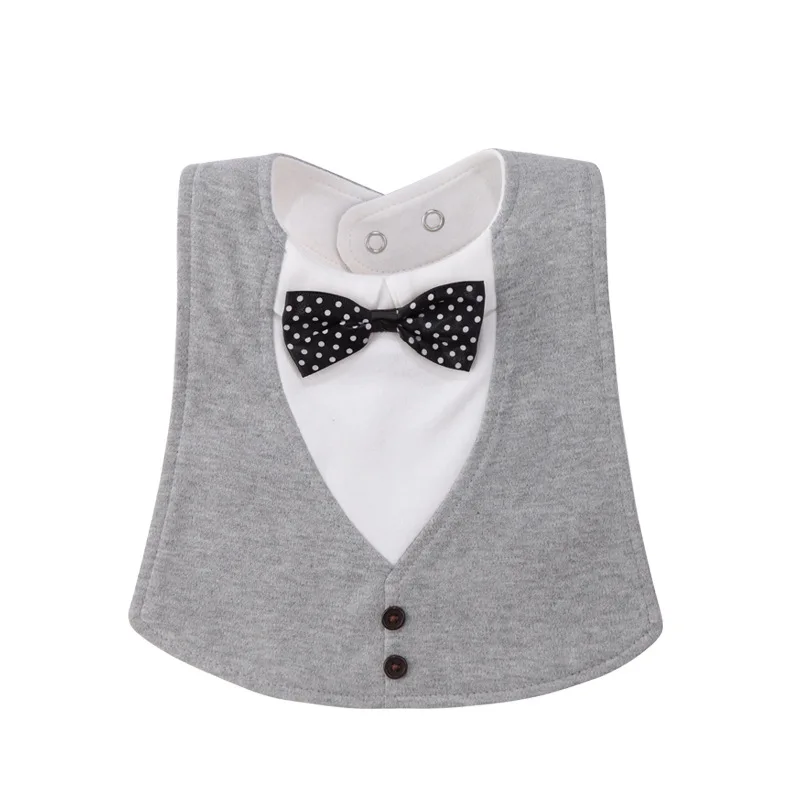 Pure Cotton Baby Bibs Infant Boy Gentleman Bib With Bow Tie Toddler Fashion Burp Cloths Feeding Bibs Boys Saliva Towel 3