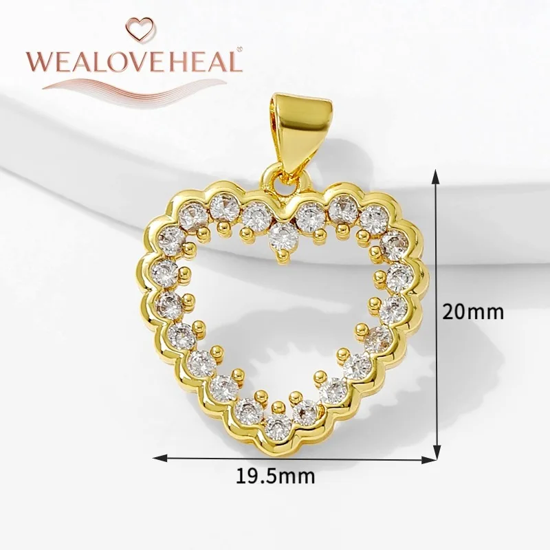 Trendige Charms-Anhänger in Sonne/Mond/Herz/Hufeisenform, 18 Karat vergoldet, eingelegter Zirkonia, Schmuckherstellung, Anhänger, DIY-Halskette – Detail 19