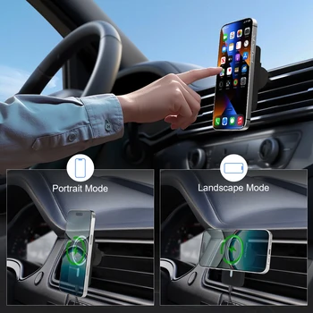 Magnet Wireless Car Charger 15W Phone Holder Car Air Vent Fast Charging Pad For Magsafe iPhone 17 16 15 14 13 6
