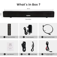 20 inch Soundbar for TV 100W Wireless Bluetooth Speaker Wall Mountable 3D Stereo Sound for Home